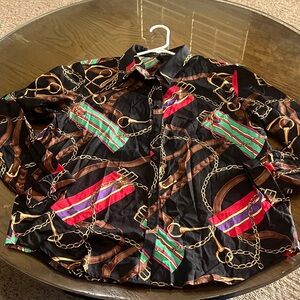 Ralph Lauren Black and Red Chain Print Shirt